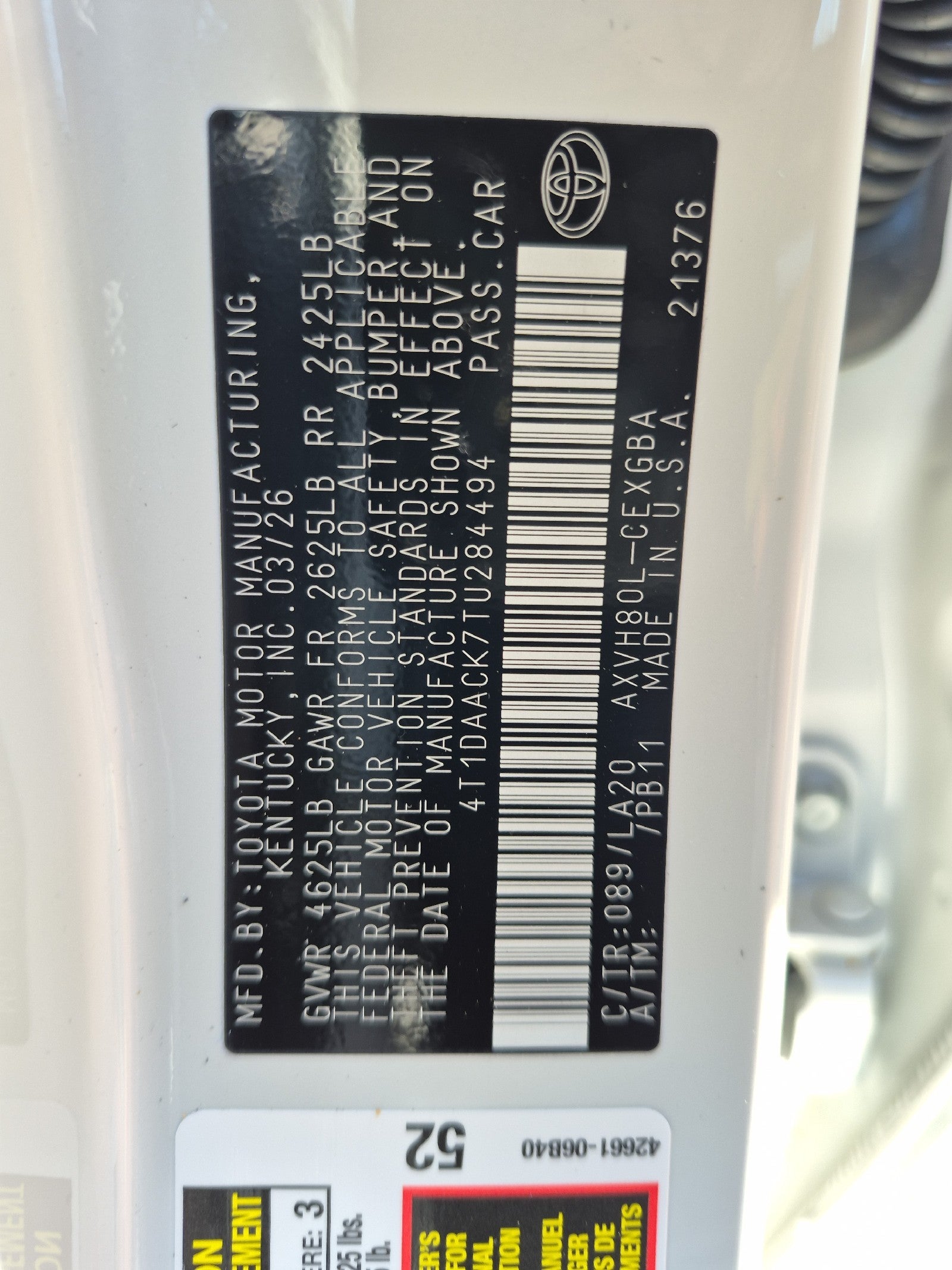 2026 Toyota Camry 4DR CVT HYB XLE