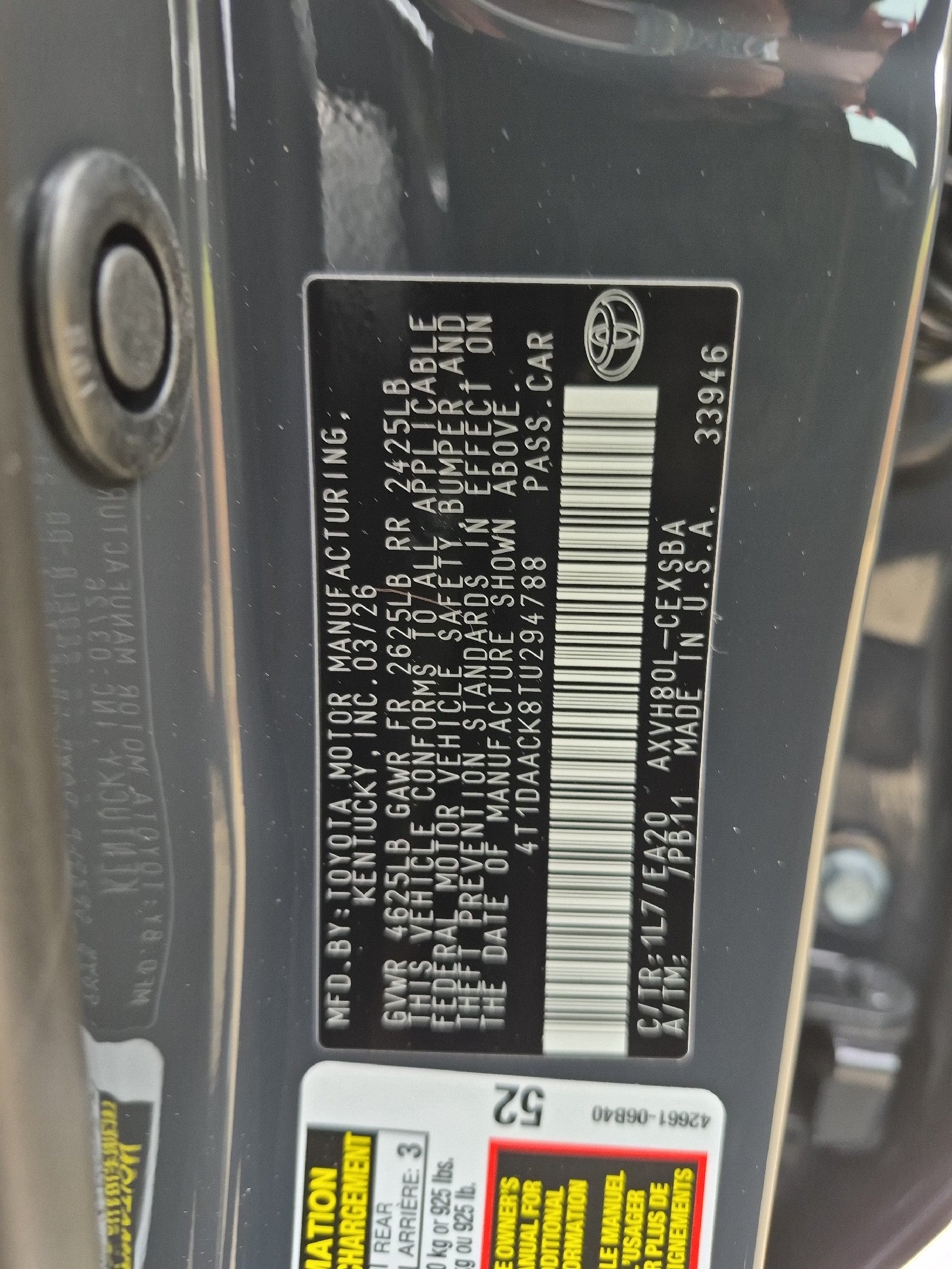 2026 Toyota Camry 4DR CVT HYB SE