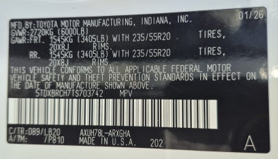 2026 Toyota Highlander Hybrid Hybrid Limited