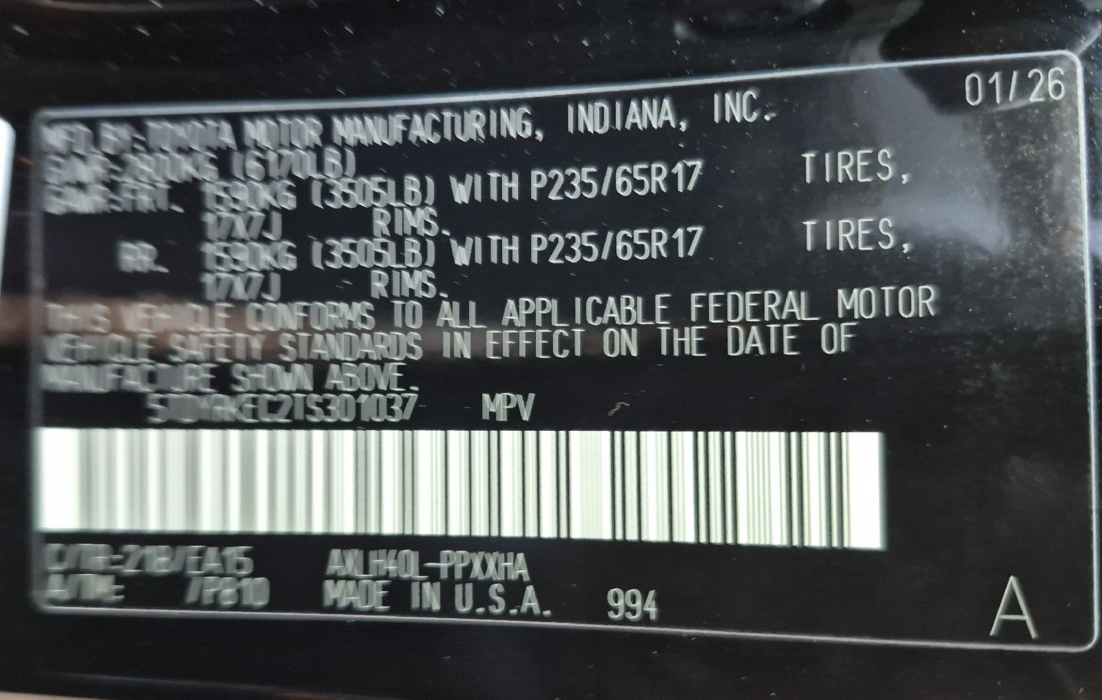 2026 Toyota Sienna 4DR FWD 8P XLE