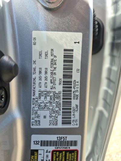 2026 Toyota Tundra 4WD 4WD CREW SR5 5.5'