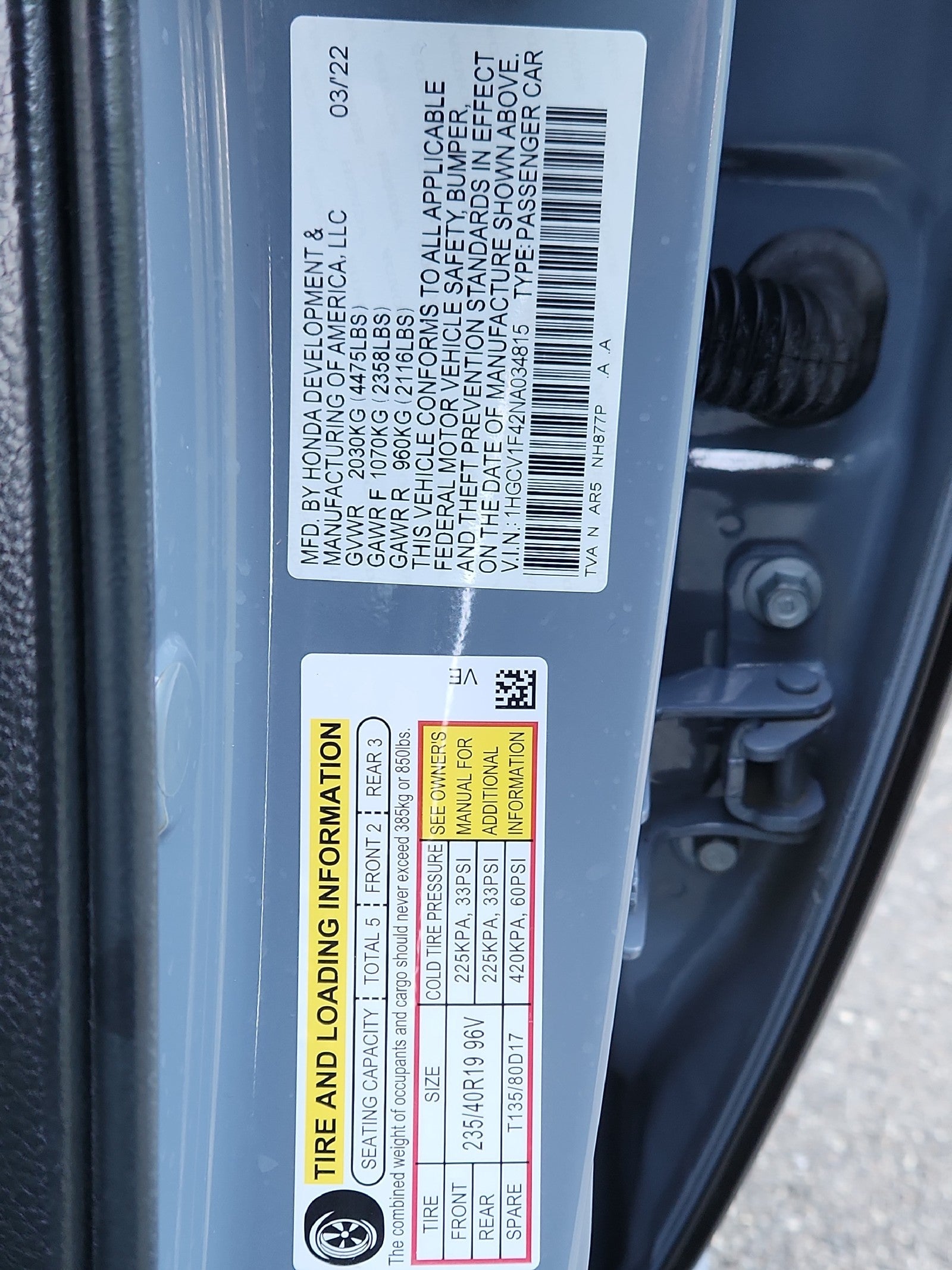 2022 Honda Accord Sedan Sport SE