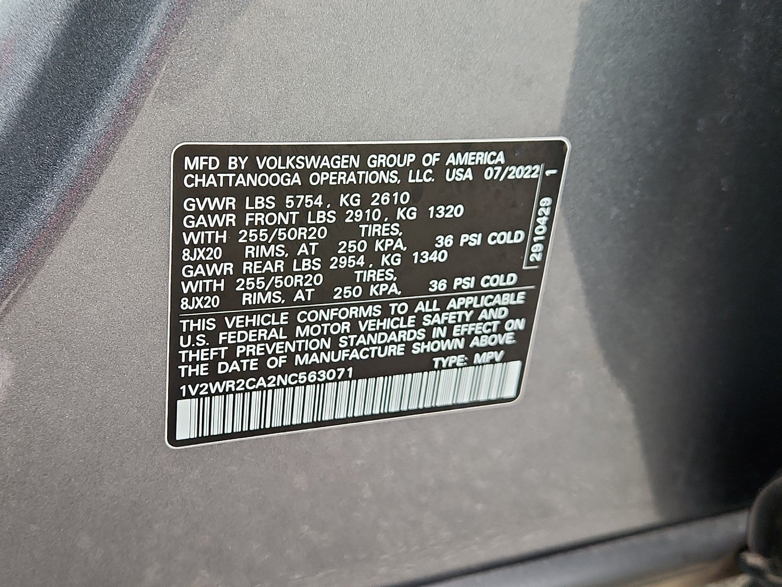 2022 Volkswagen Atlas 3.6L V6 SE w/Technology