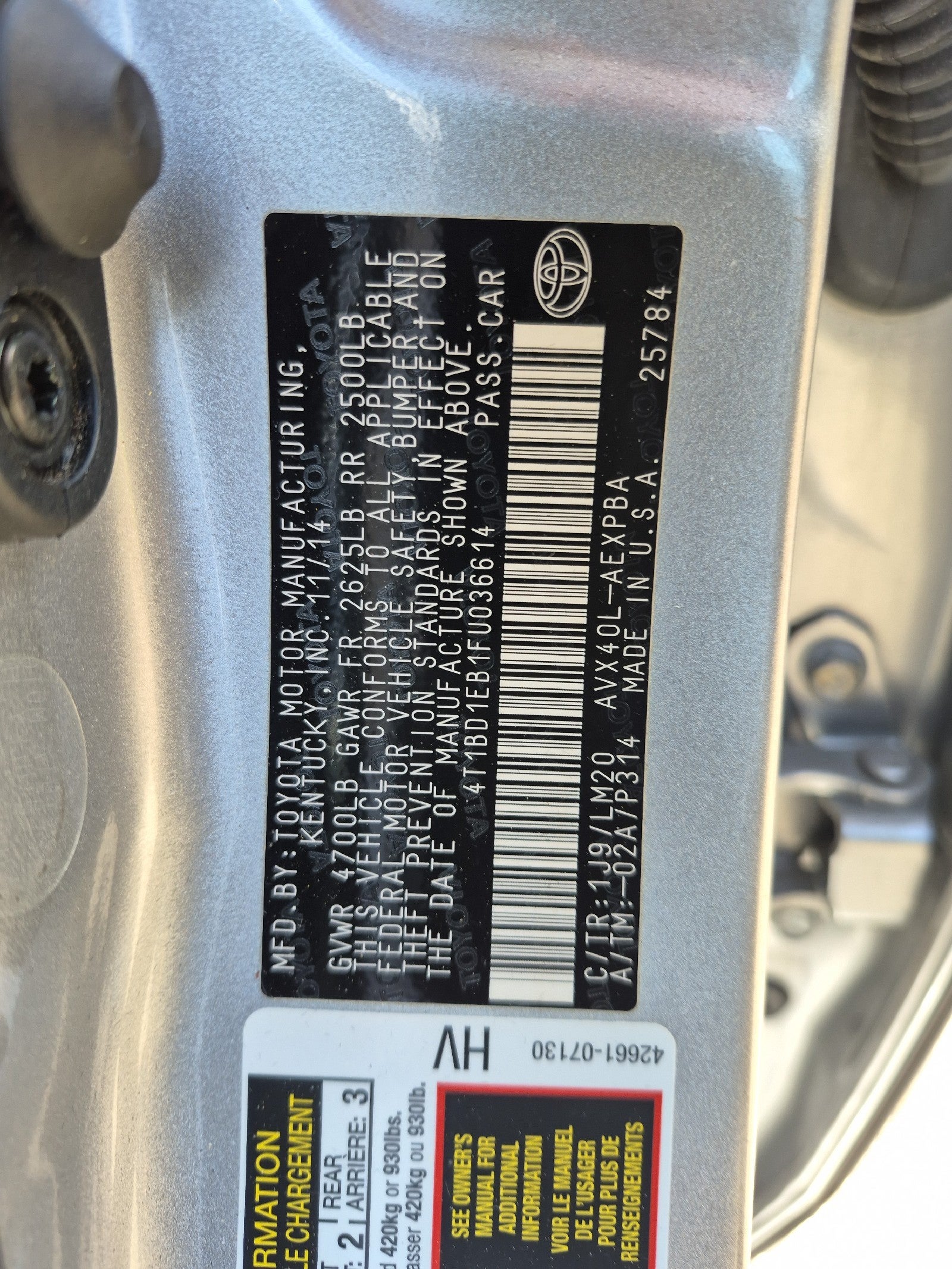 2015 Toyota Avalon Hybrid Limited