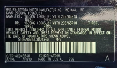 2020 Toyota Highlander Hybrid XLE