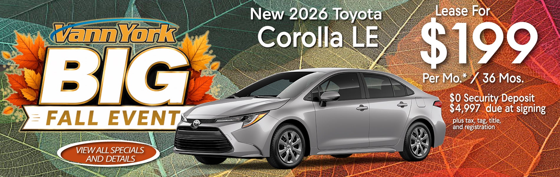 New 2026 Toyota Corolla LE Special