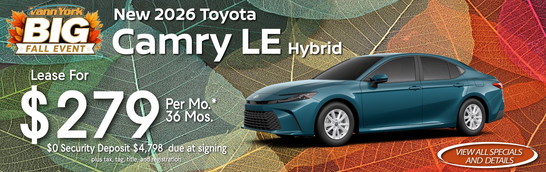New 2026 Toyota Camry LE Special