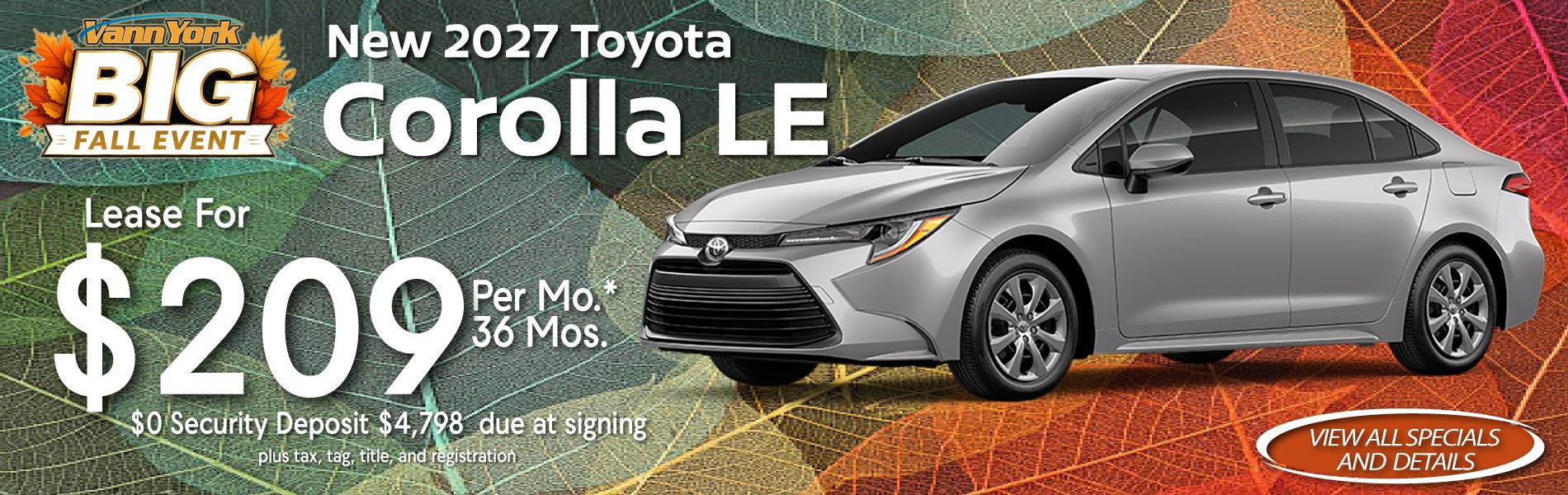 New 2026 Toyota Corolla LE Special