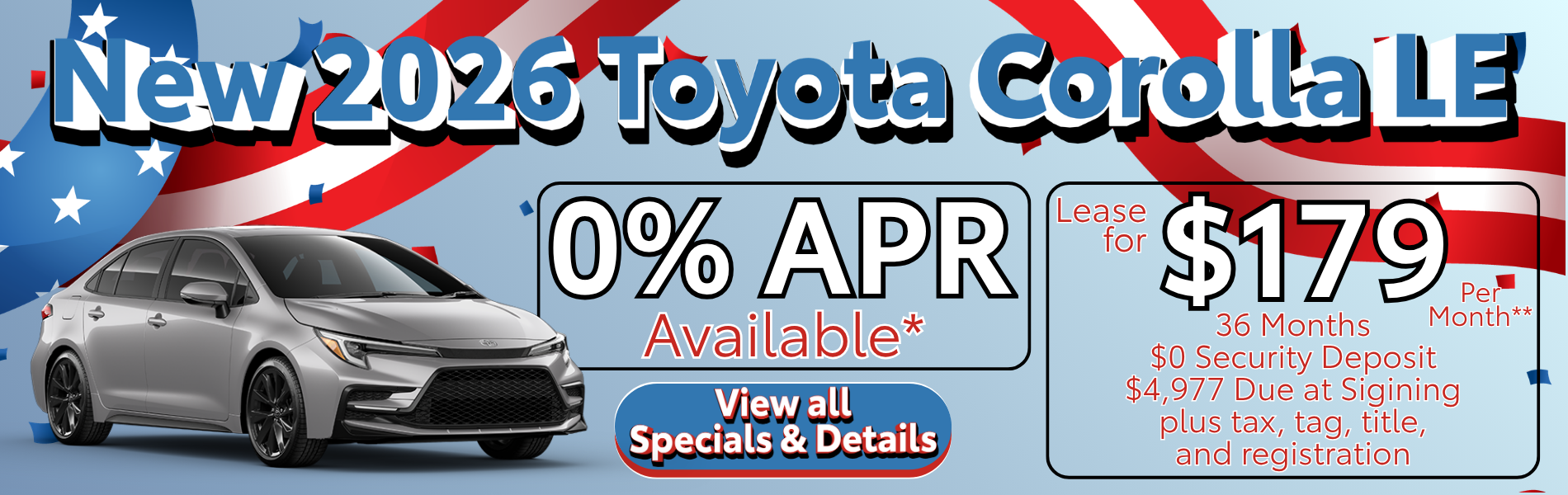 New 2026 Toyota Corolla Offer