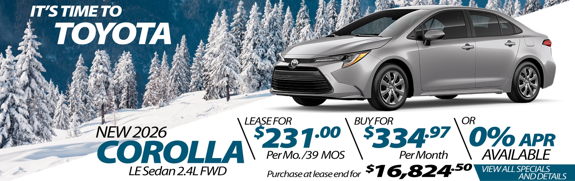 New 2026 Toyota Corolla Offer