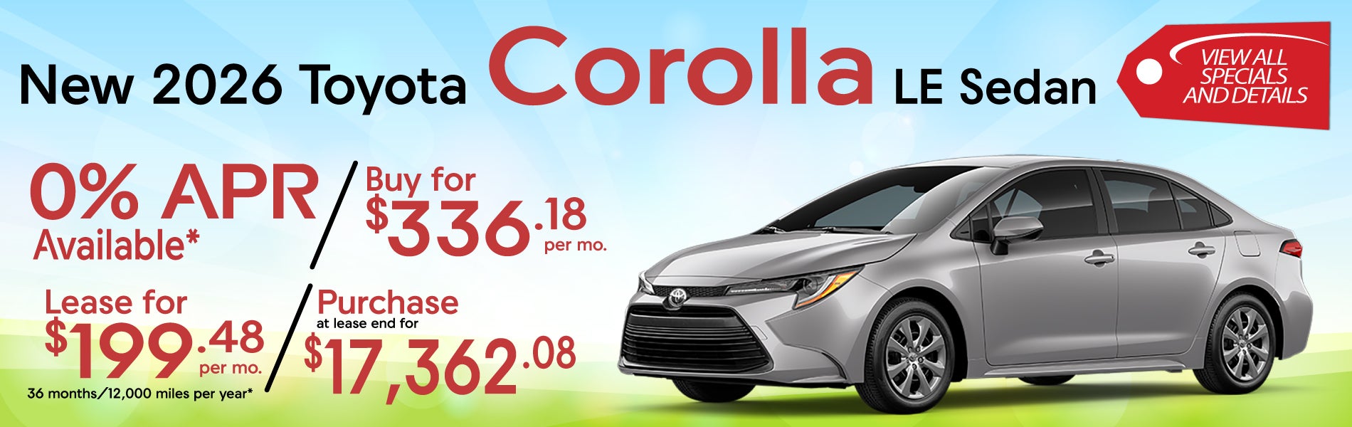 New 2026 Toyota Corolla Offer